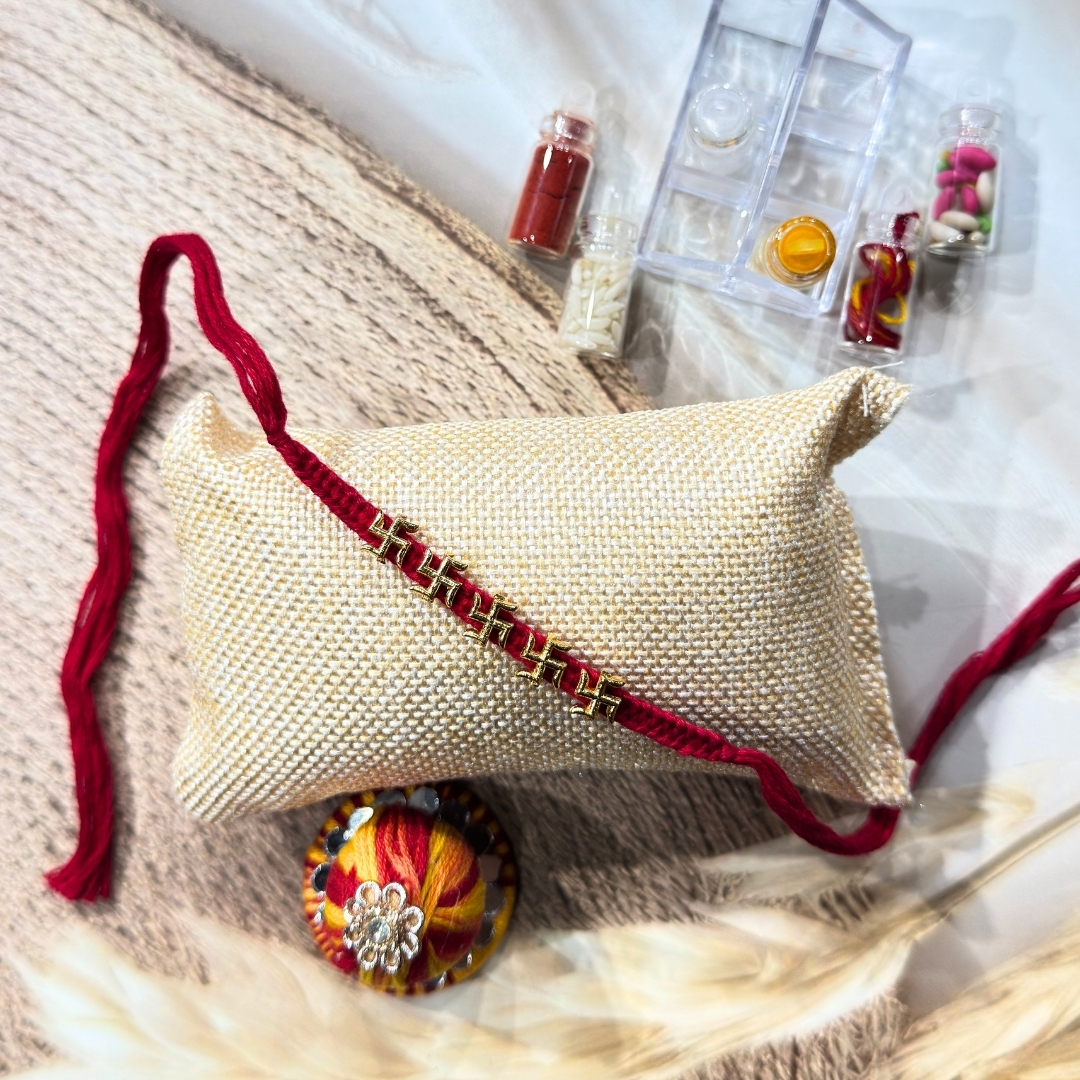 62 Swastik Rakhi Hamper Set - Image 1