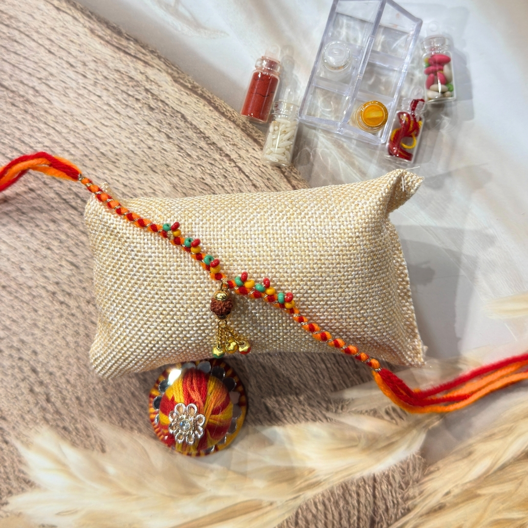 78 Rudraksha Rakhi Hamper Set - Image 1