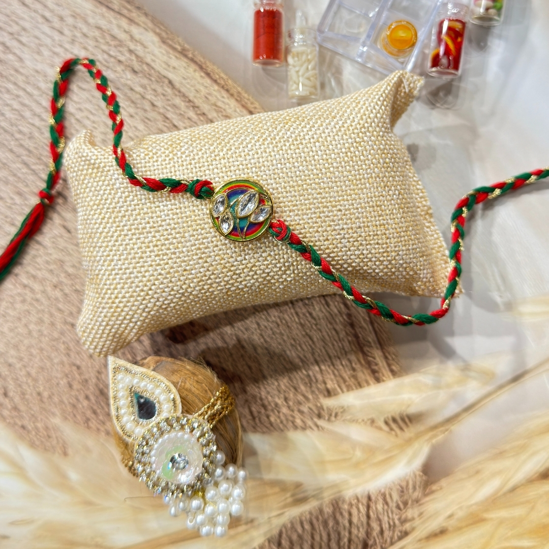 88 Kundan Rakhi Hamper Set - Image 1