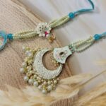 Pearl Crescent Bhaiya Bhabhi Rakhi Set